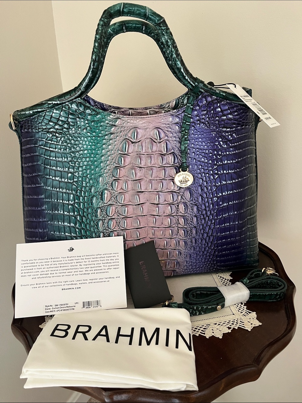 NWT Brahmin Large Elaine Enchant Ombré Melbourne